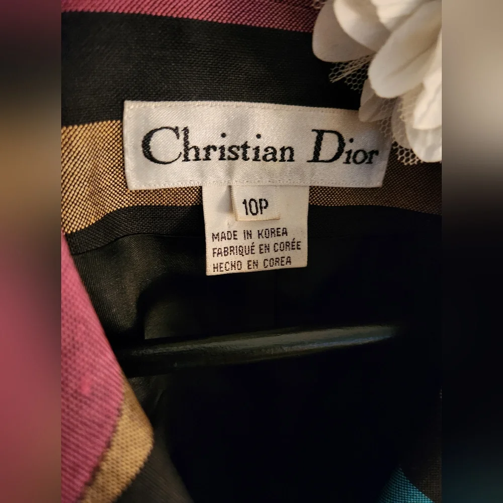 Gorgeous Vintage Christian Dior Striped Blazer Excellent Condition 100% Silk